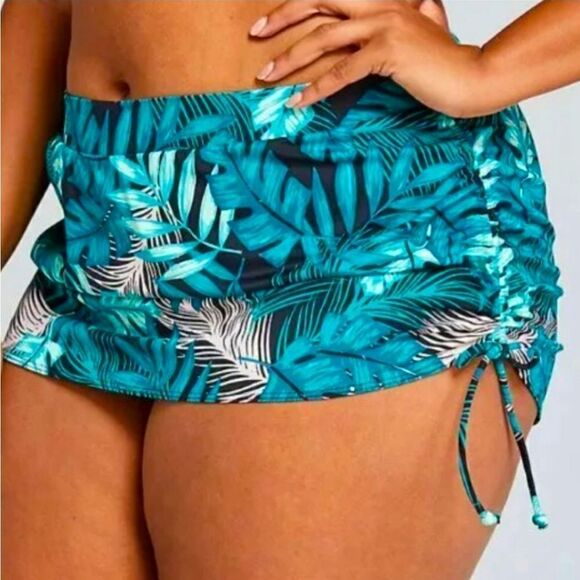 Cacique Swim Women's Desert Palms Drawstring Swim Skirted Bottom - Picture 3 of 16